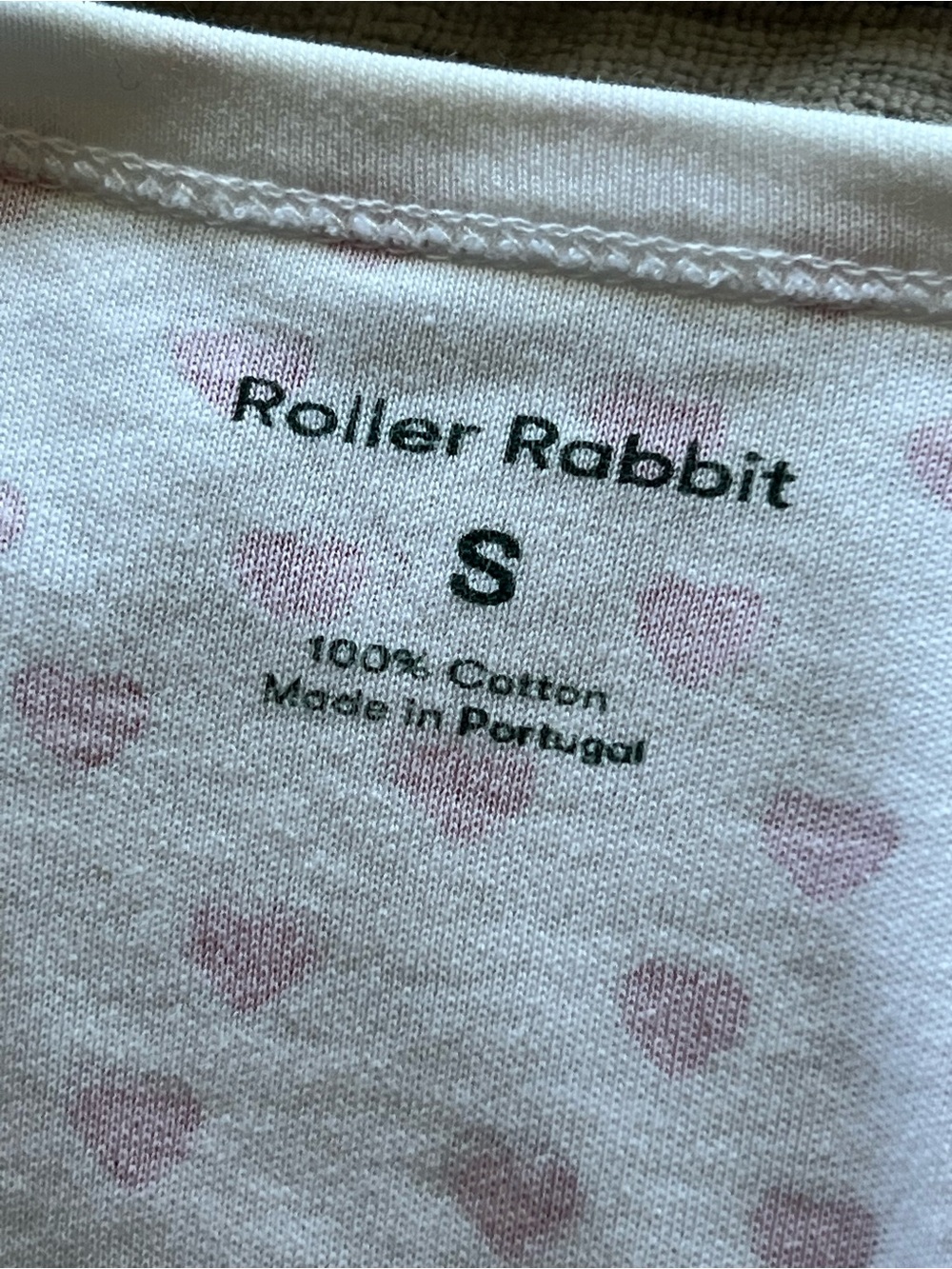 Roller Rabbit Hearts Pajama Set Pink White Size S - Picture 8 of 8